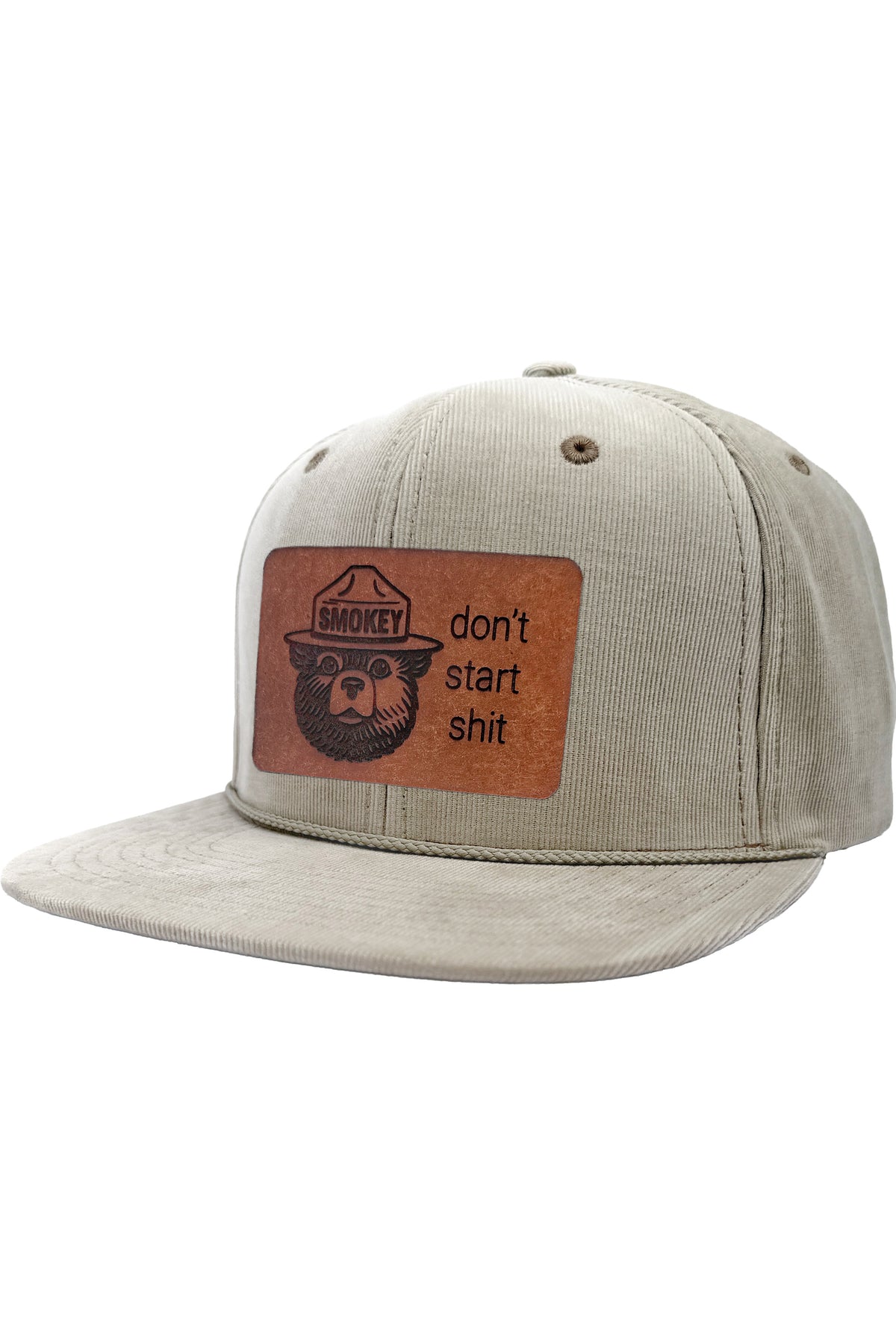 Don't Start Shit | smokey bear leather patch hat