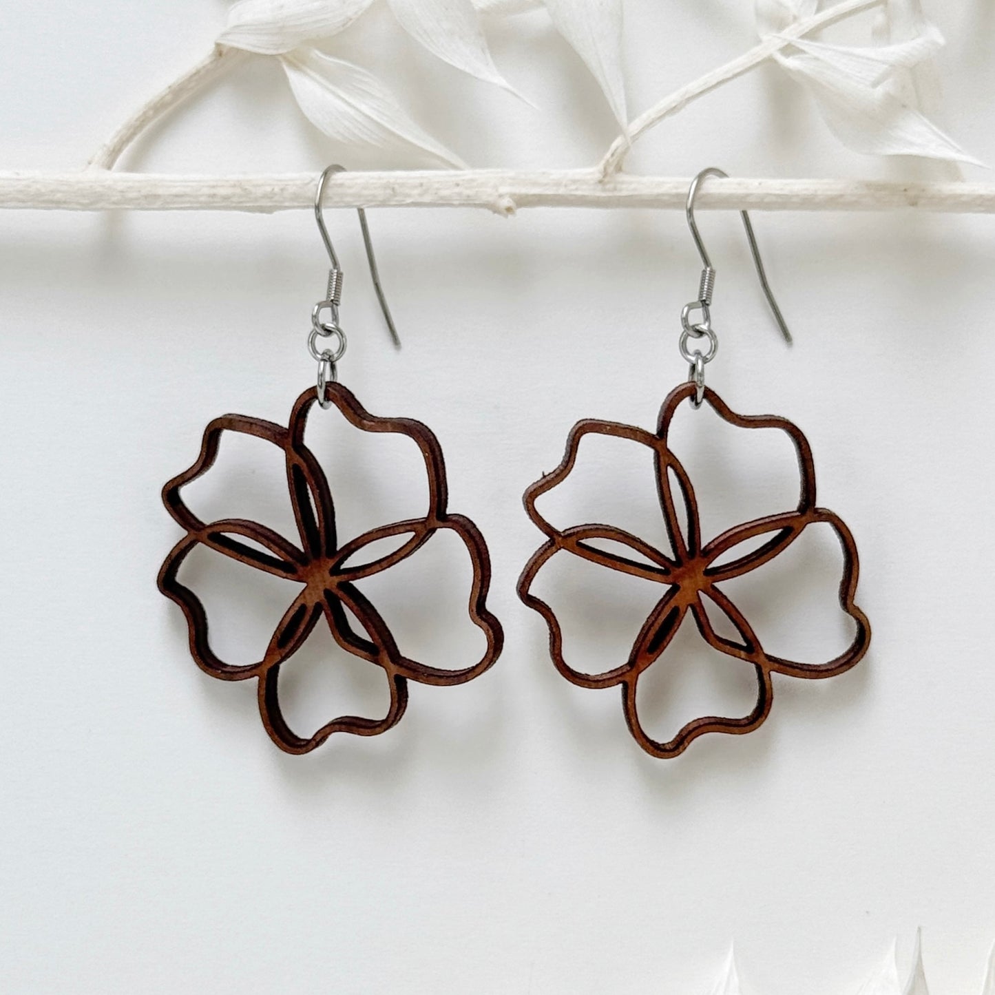 Four Season Bloom | wood flower earrings