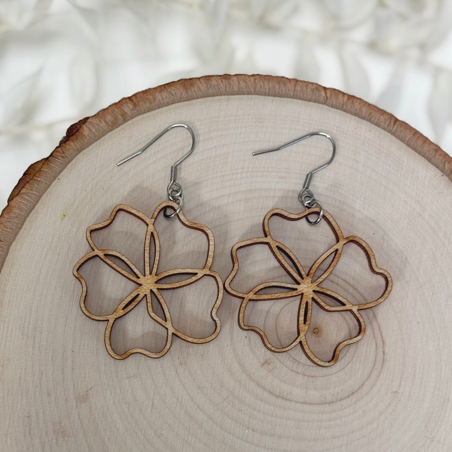 Four Season Bloom | wood flower earrings