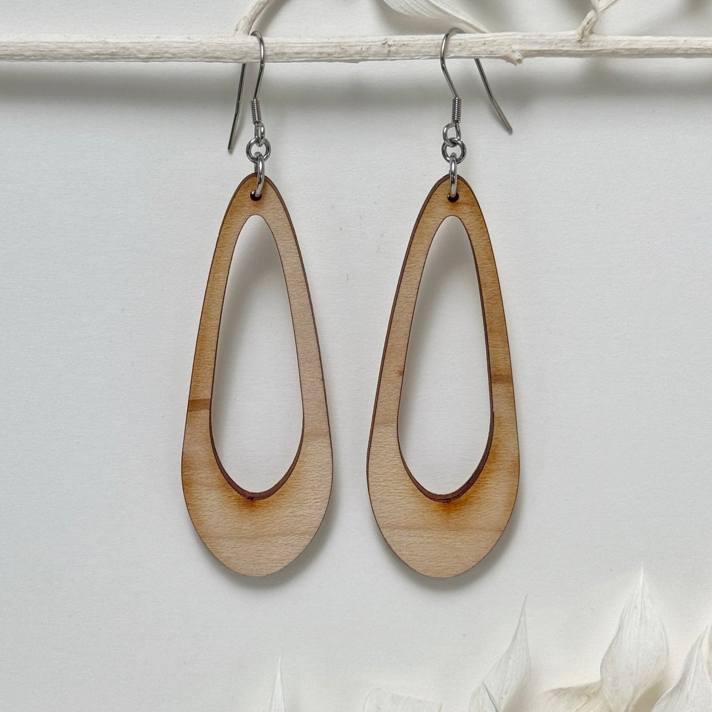 Praise Be to Mod | lightweight wood dangle earrings