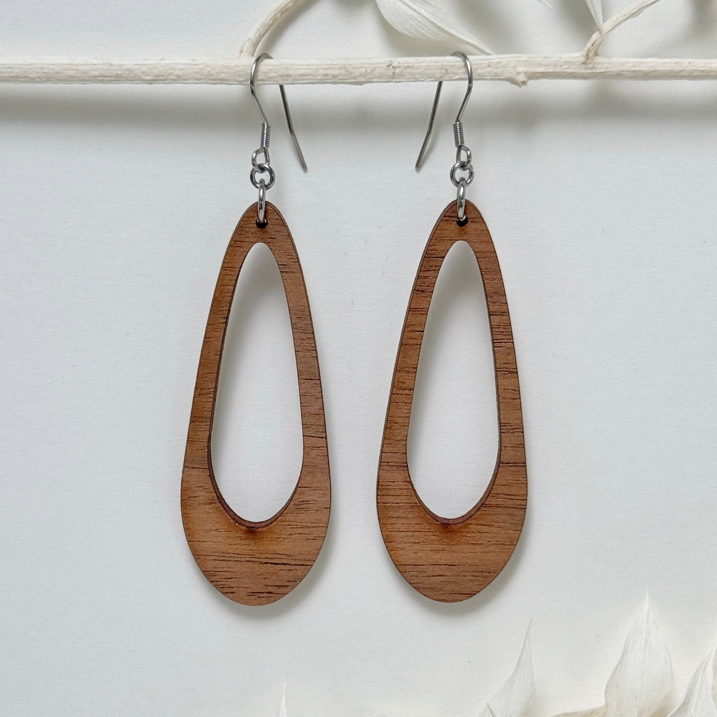 Praise Be to Mod | lightweight wood dangle earrings