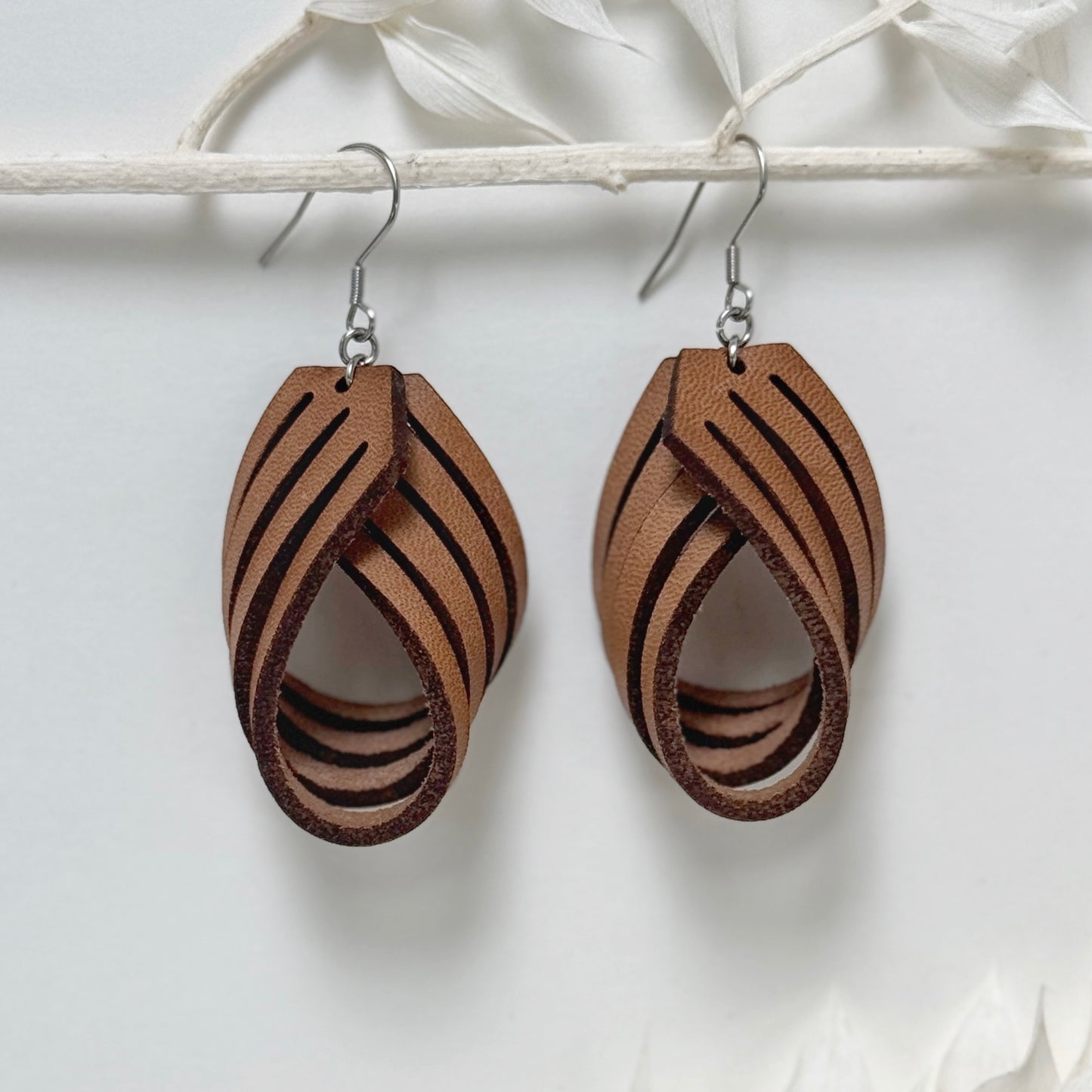 Twist & Shout | leather twist dangle earrings