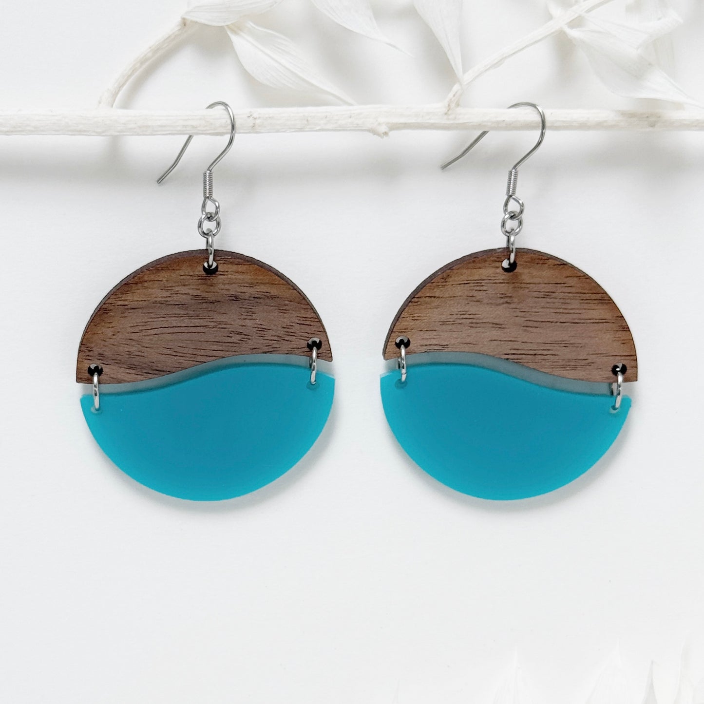 Bad Moon Rising | colorful two tone dangle earrings