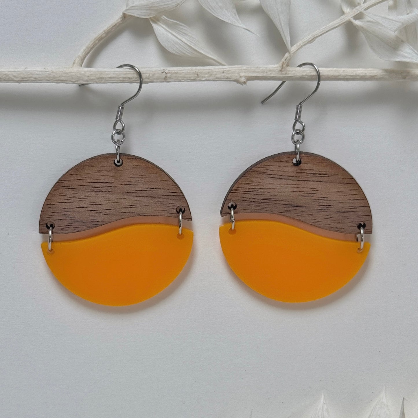 Bad Moon Rising | colorful two tone dangle earrings