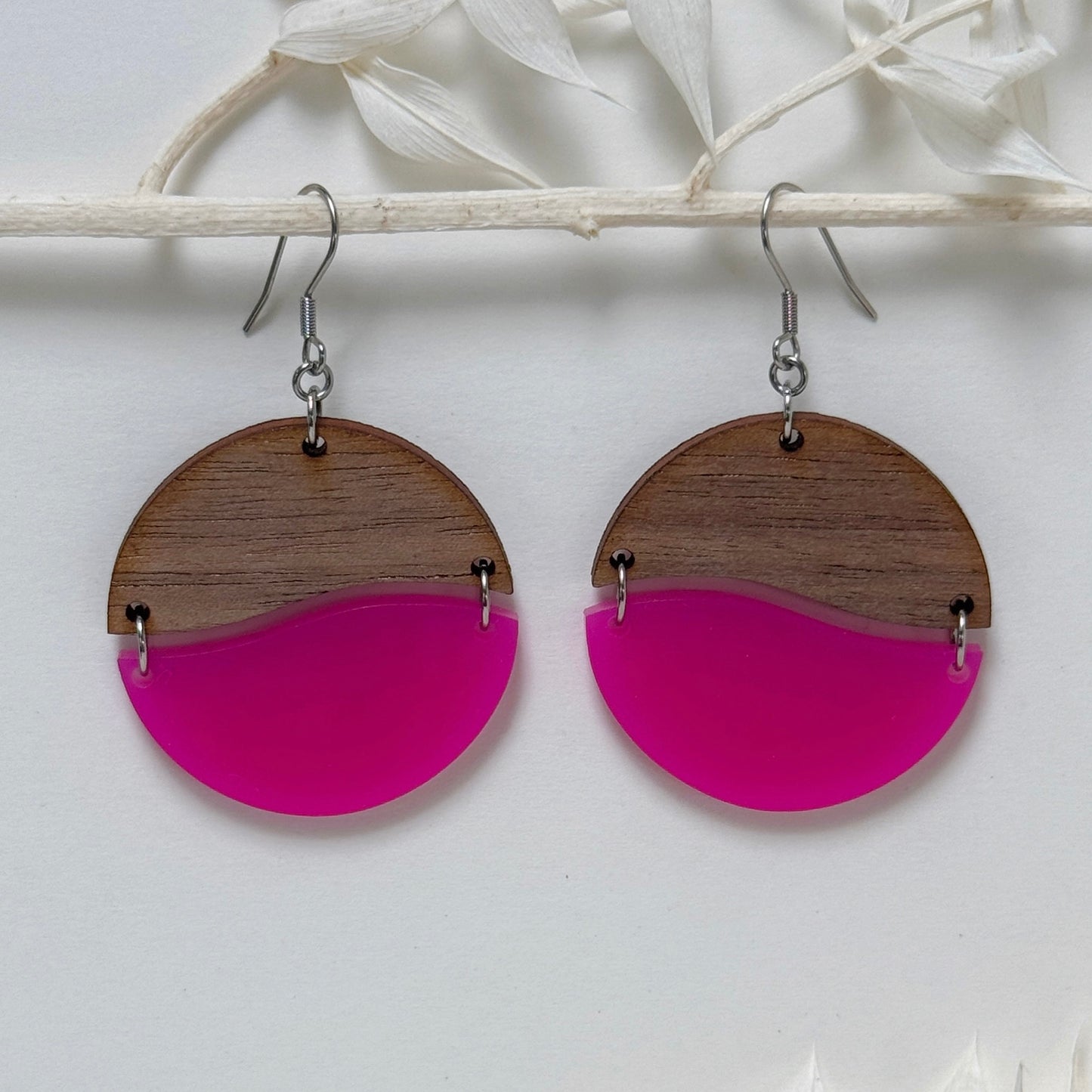 Bad Moon Rising | colorful two tone dangle earrings