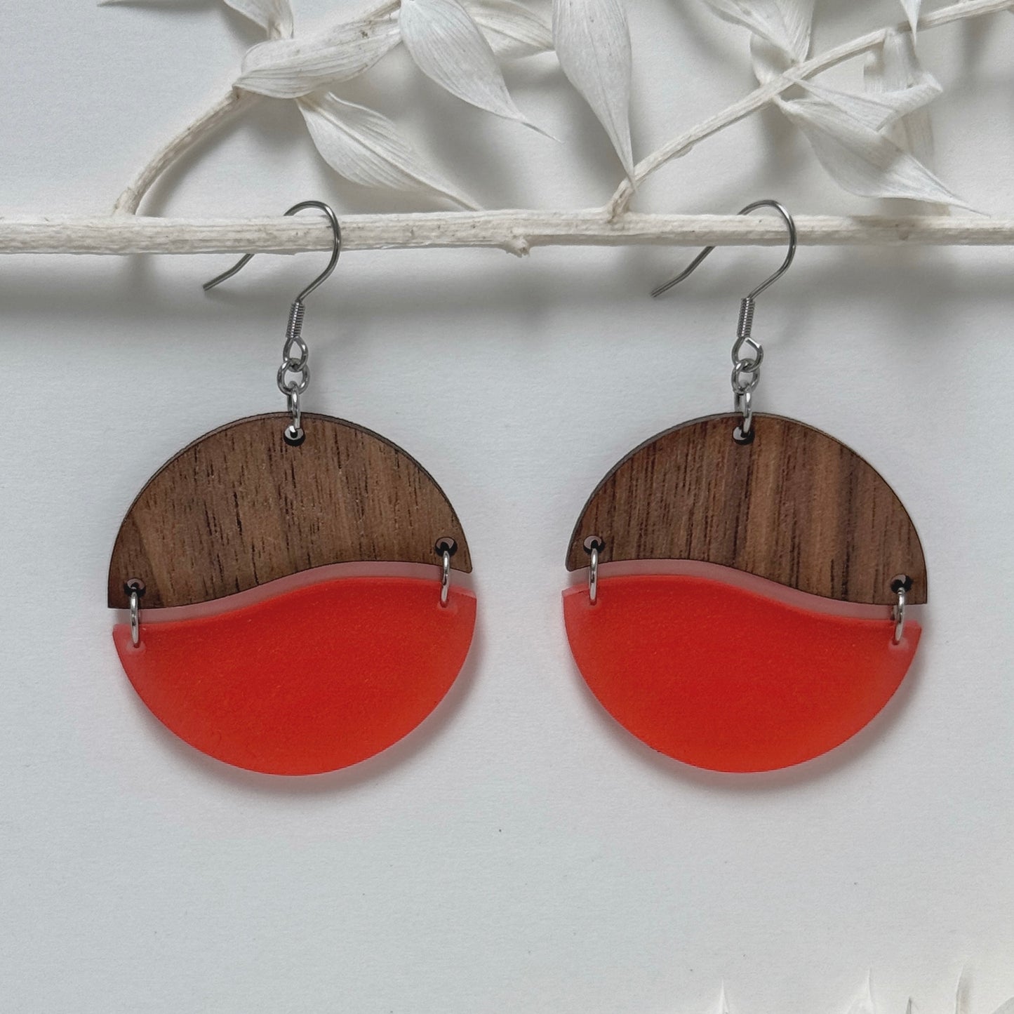 Bad Moon Rising | colorful two tone dangle earrings