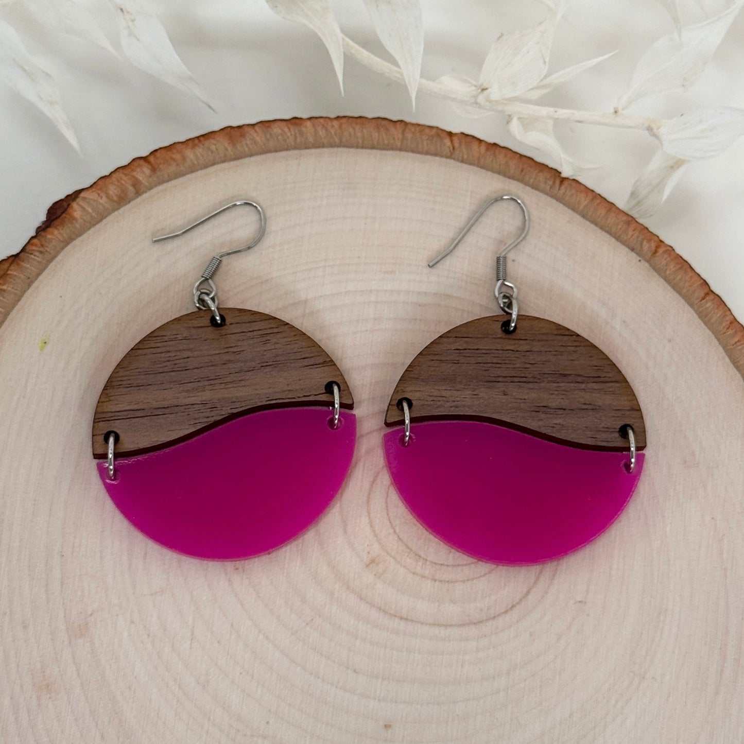 Bad Moon Rising | colorful two tone dangle earrings