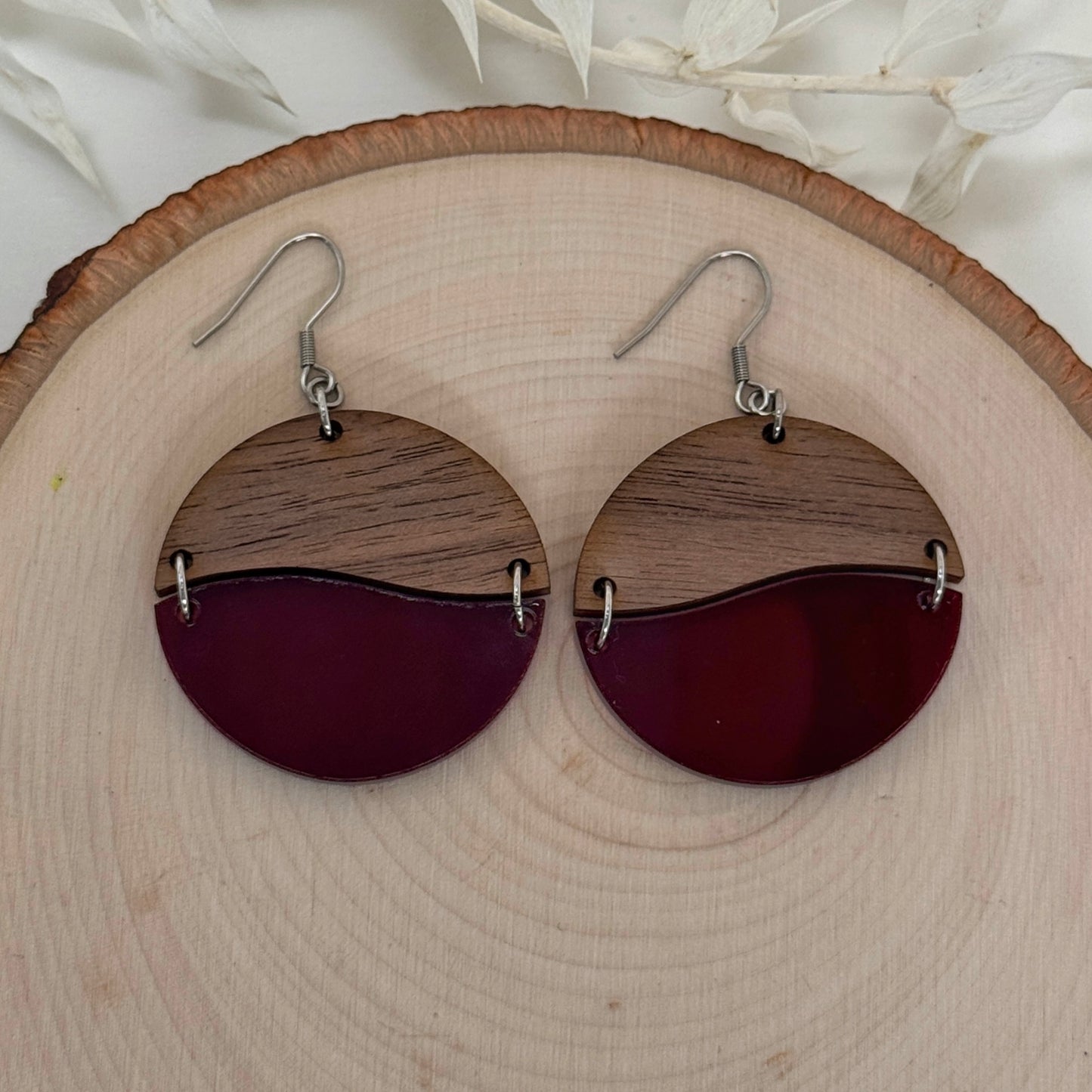 Bad Moon Rising | colorful two tone dangle earrings