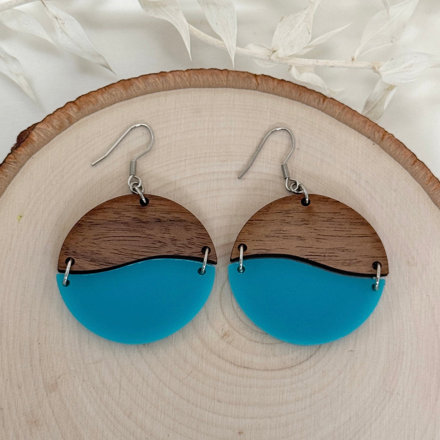 Bad Moon Rising | colorful two tone dangle earrings