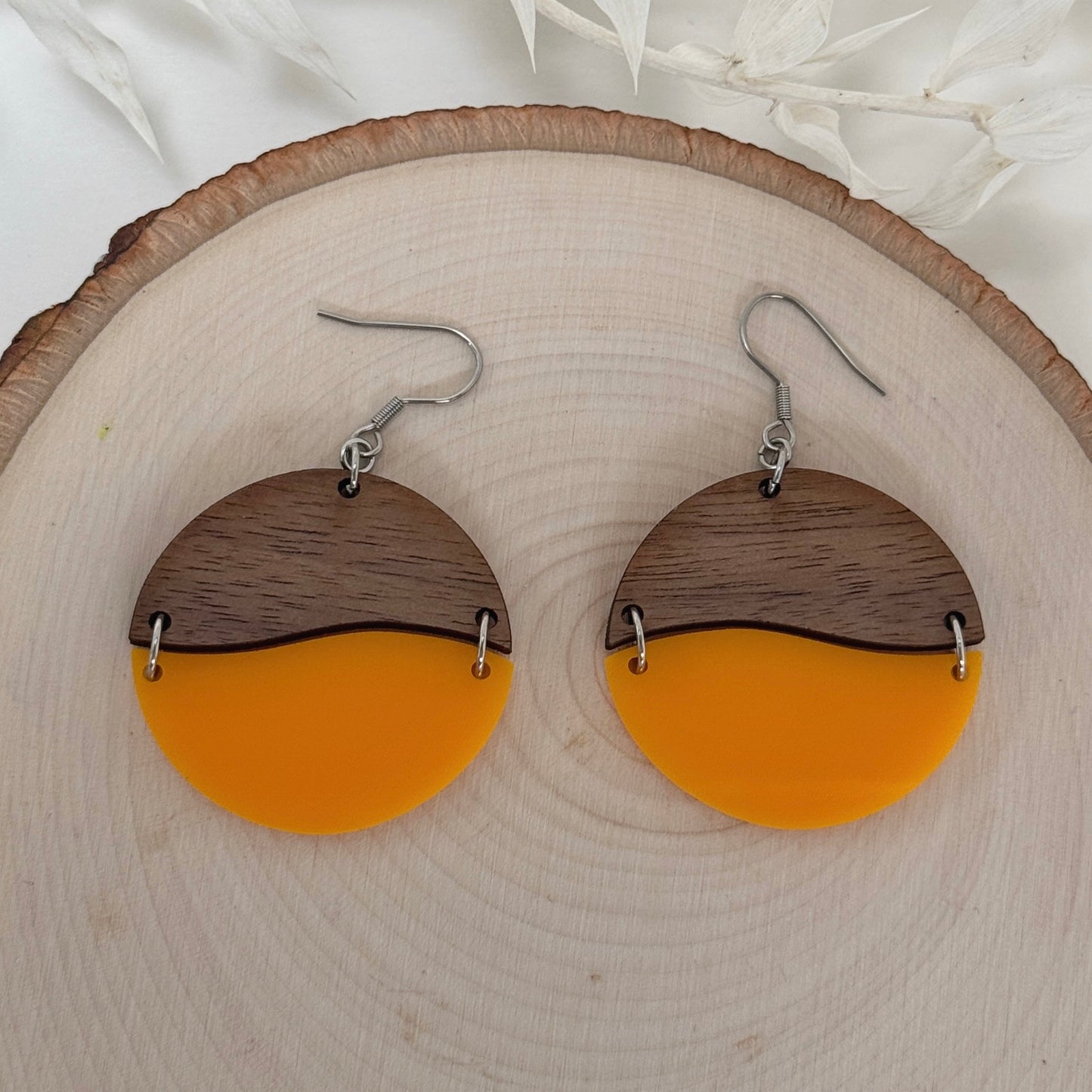 Bad Moon Rising | colorful two tone dangle earrings