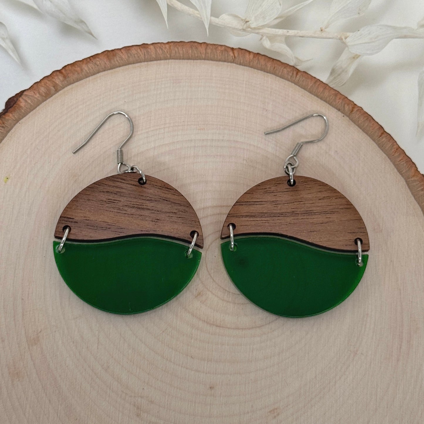 Bad Moon Rising | colorful two tone dangle earrings