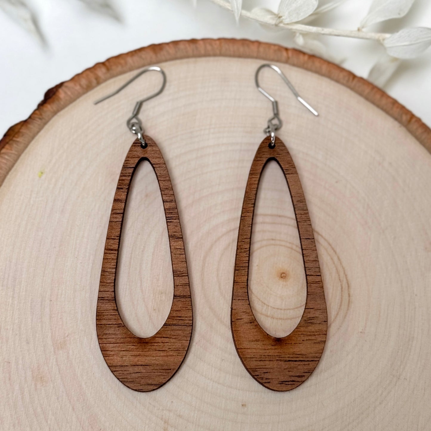 Praise Be to Mod | lightweight wood dangle earrings