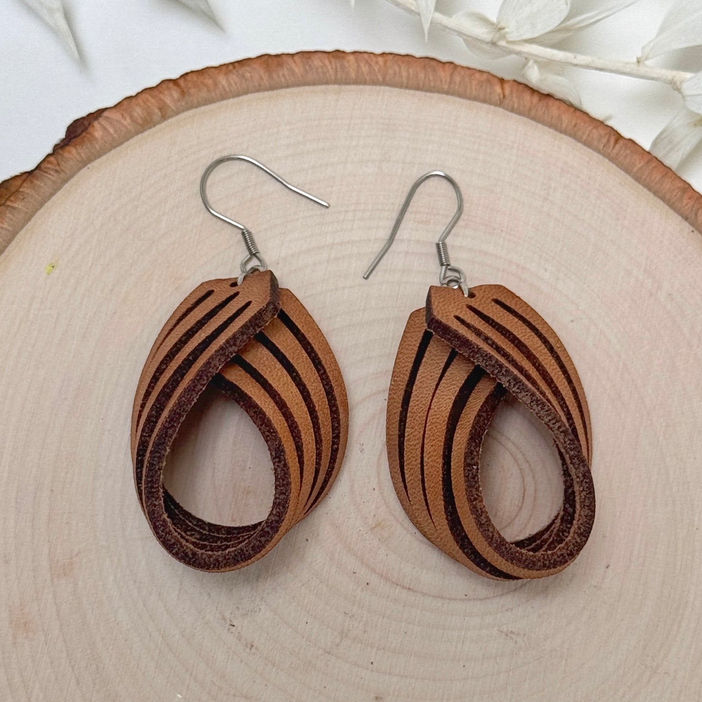 Twist & Shout | leather twist dangle earrings