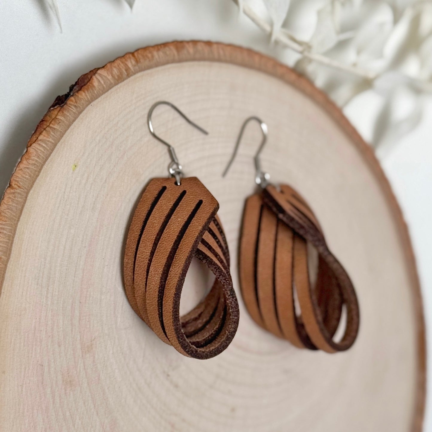Twist & Shout | leather twist dangle earrings