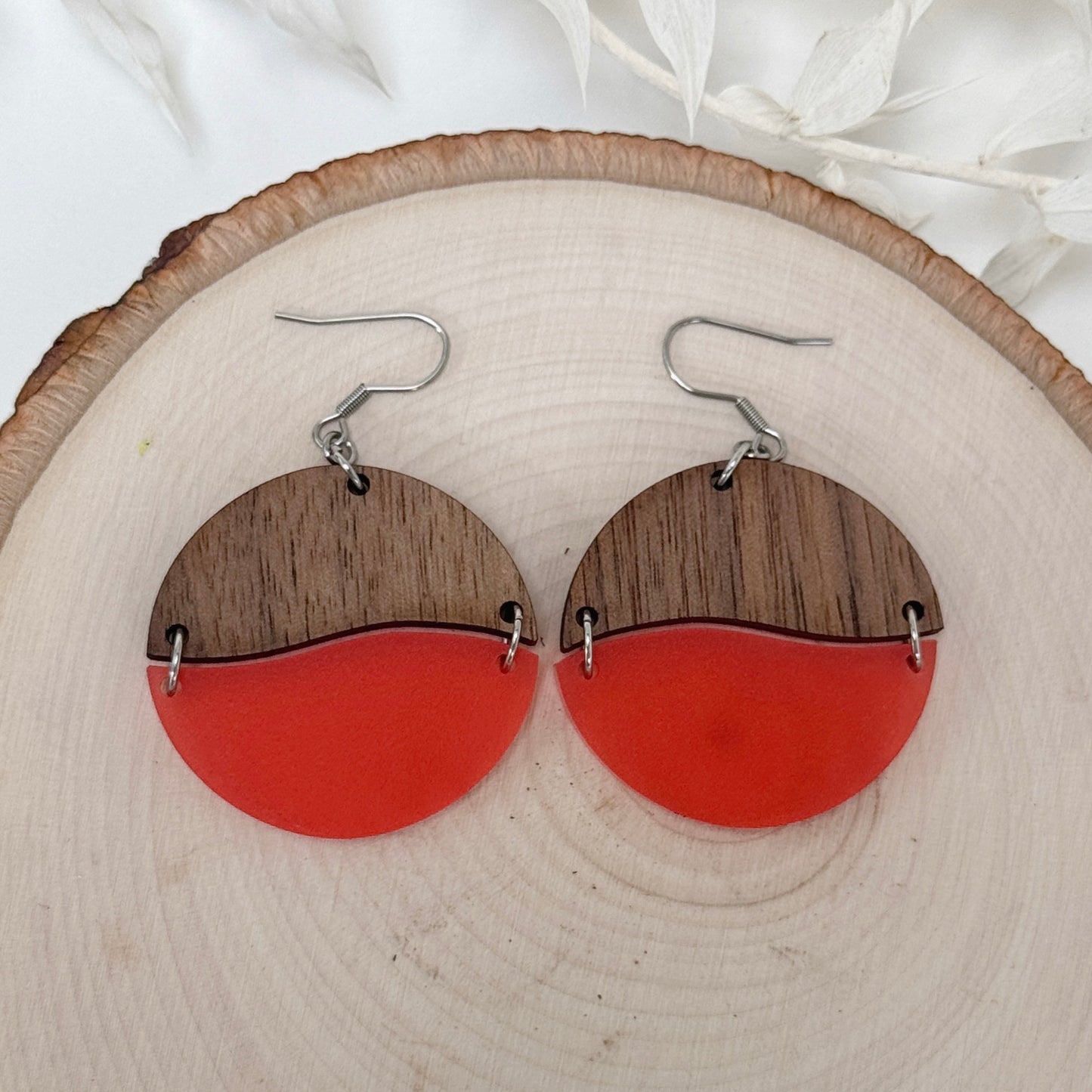 Bad Moon Rising | colorful two tone dangle earrings