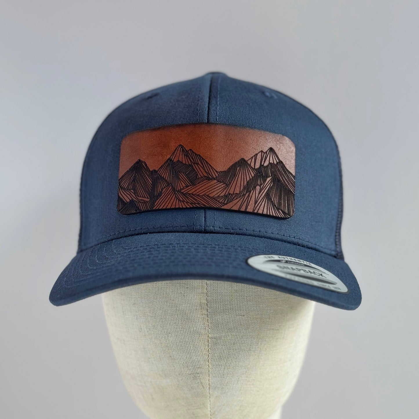 Many Peaks | mountain range leather patch hat