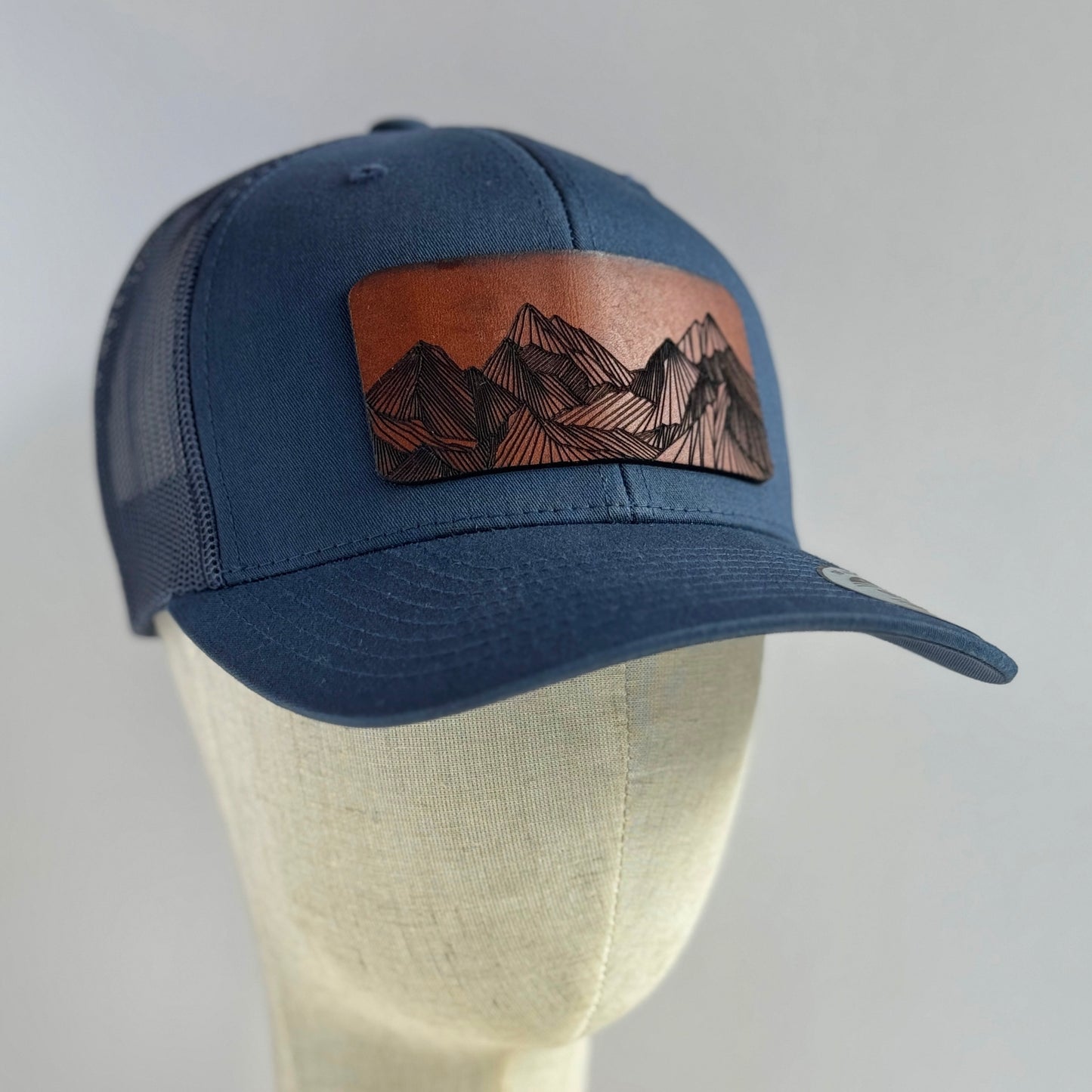 Many Peaks | mountain range leather patch hat