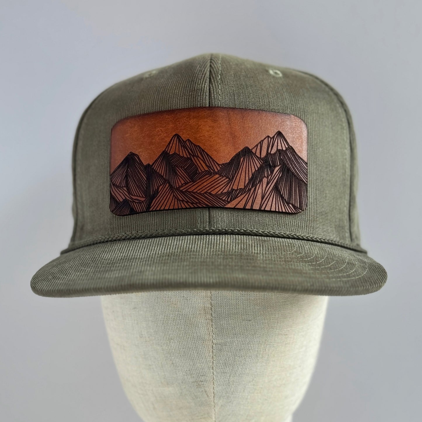 Many Peaks | mountain range leather patch hat