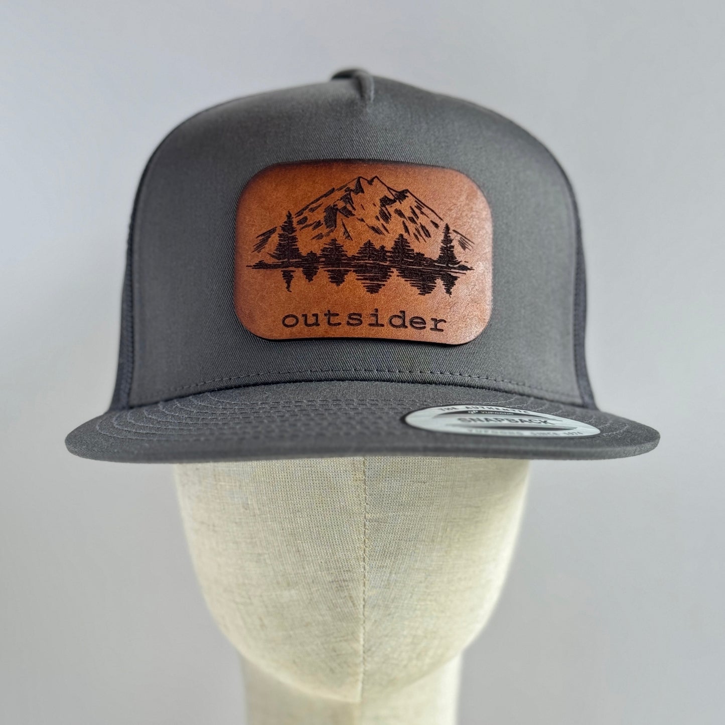 Outsider | mountain leather patch hat