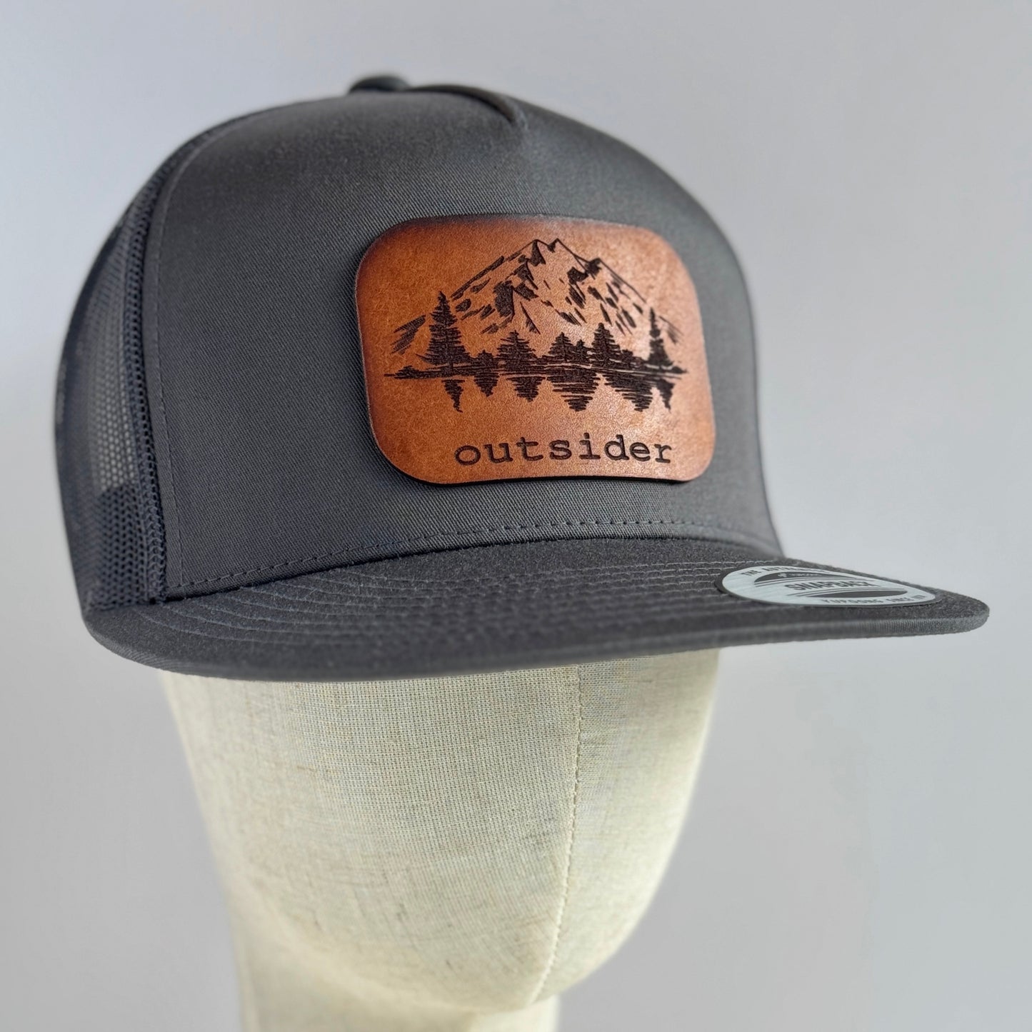 Outsider | mountain leather patch hat