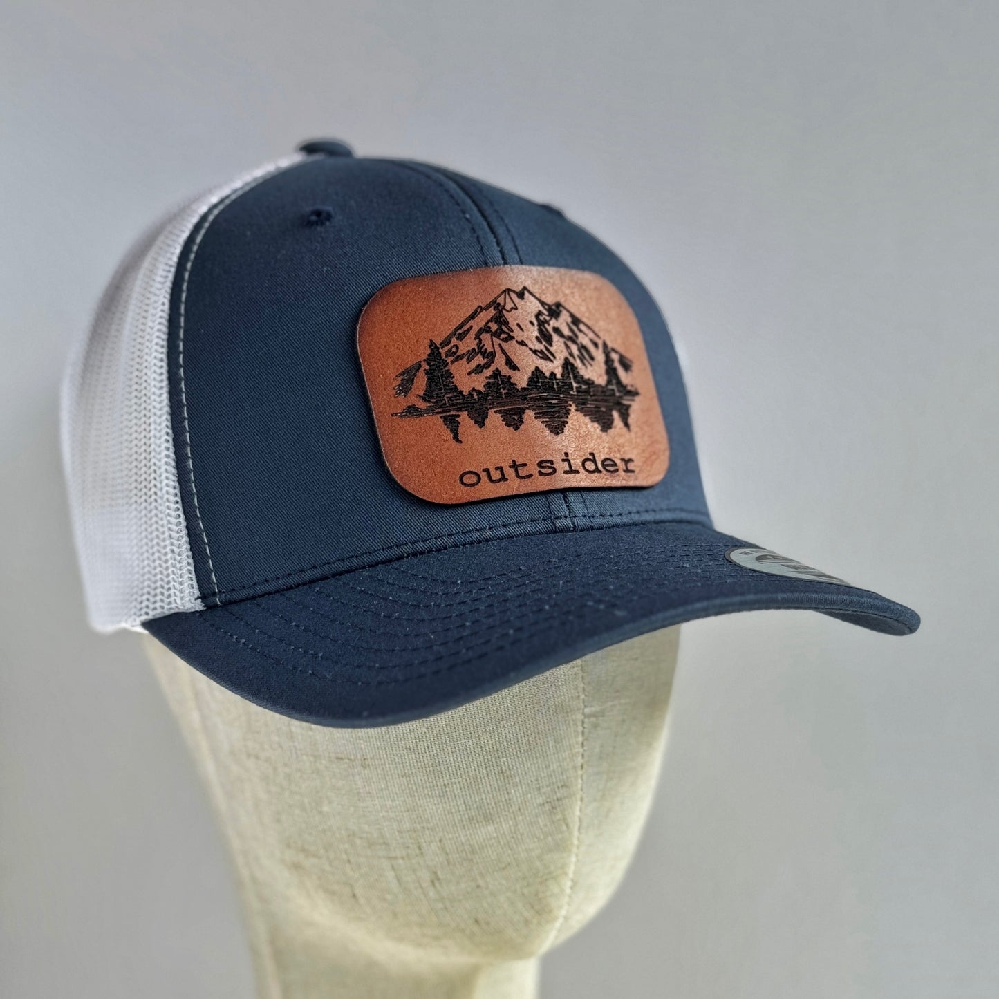 Outsider | mountain leather patch hat