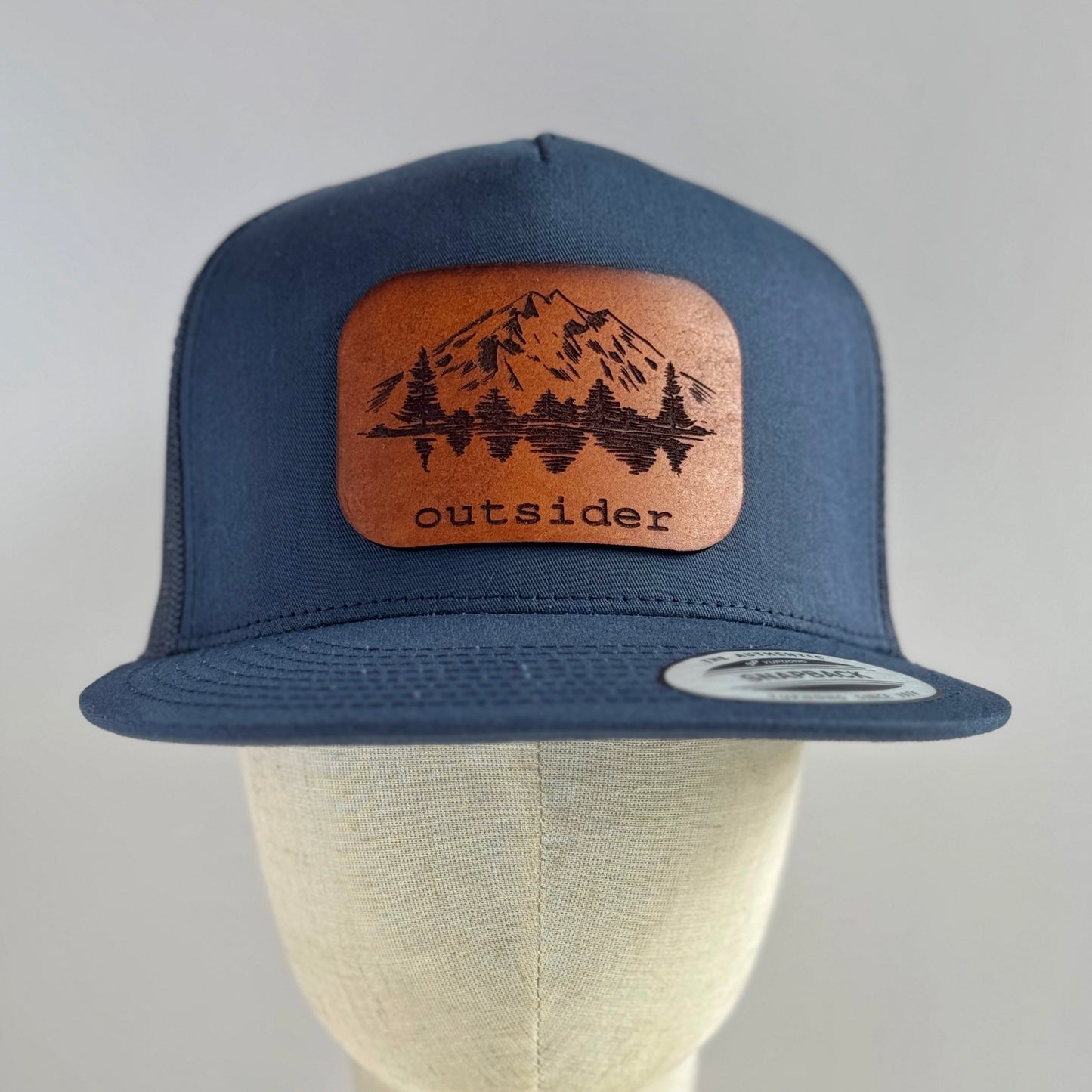 Outsider | mountain leather patch hat