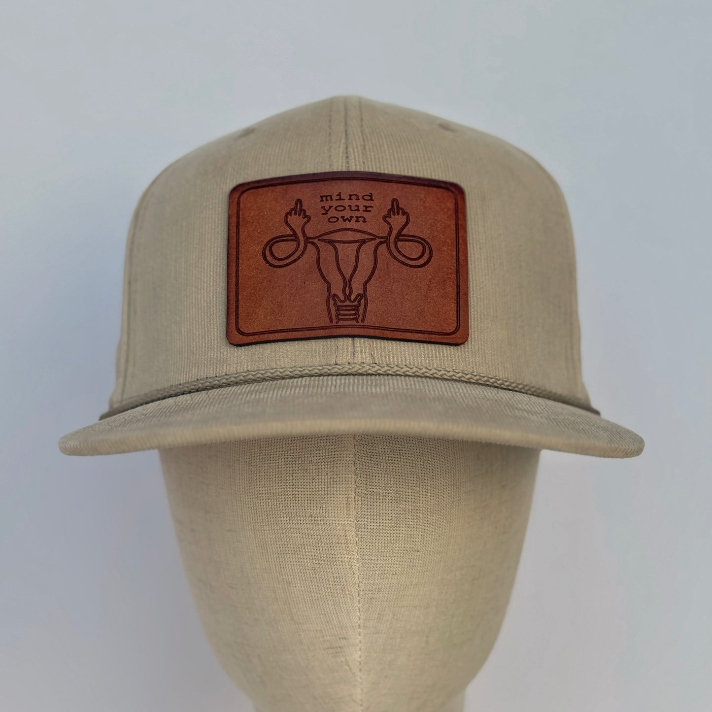 Mind Your Own Uterus | leather patch hat