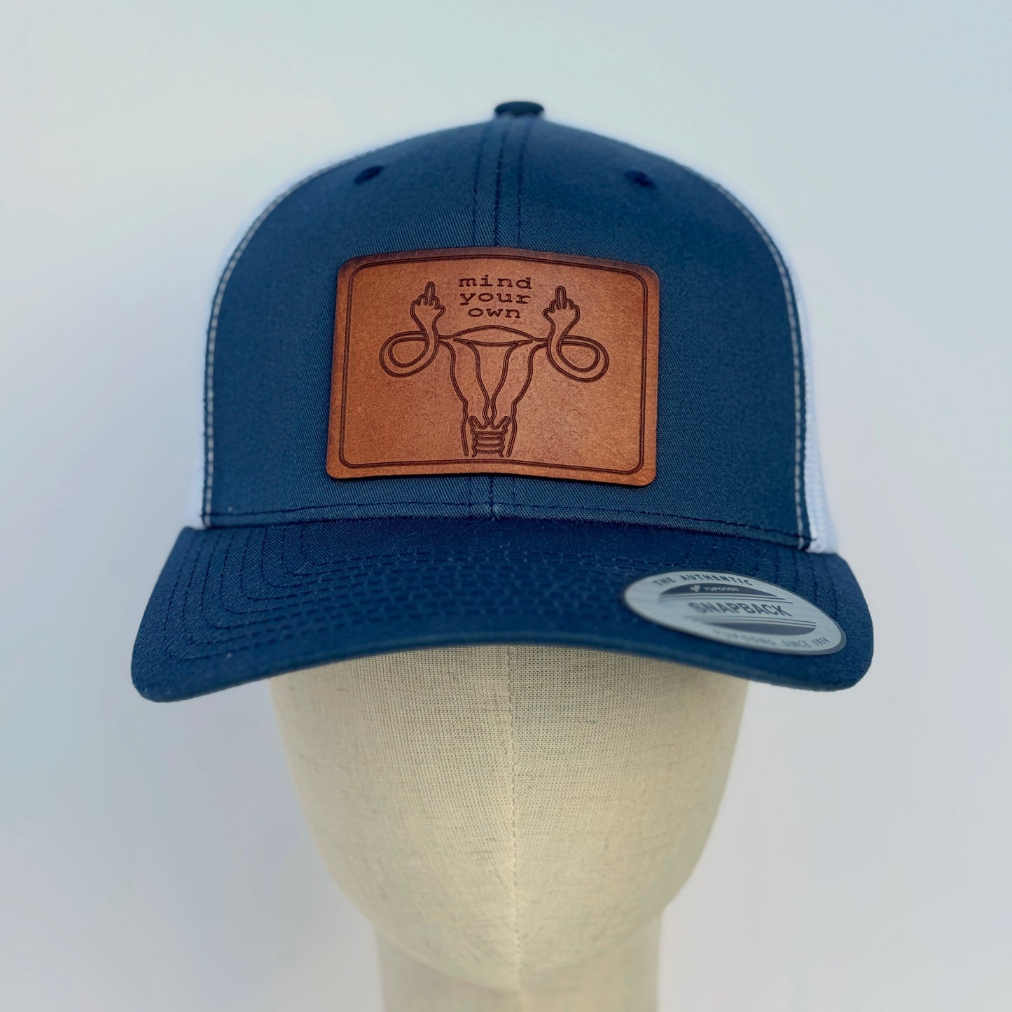 Mind Your Own Uterus | leather patch hat