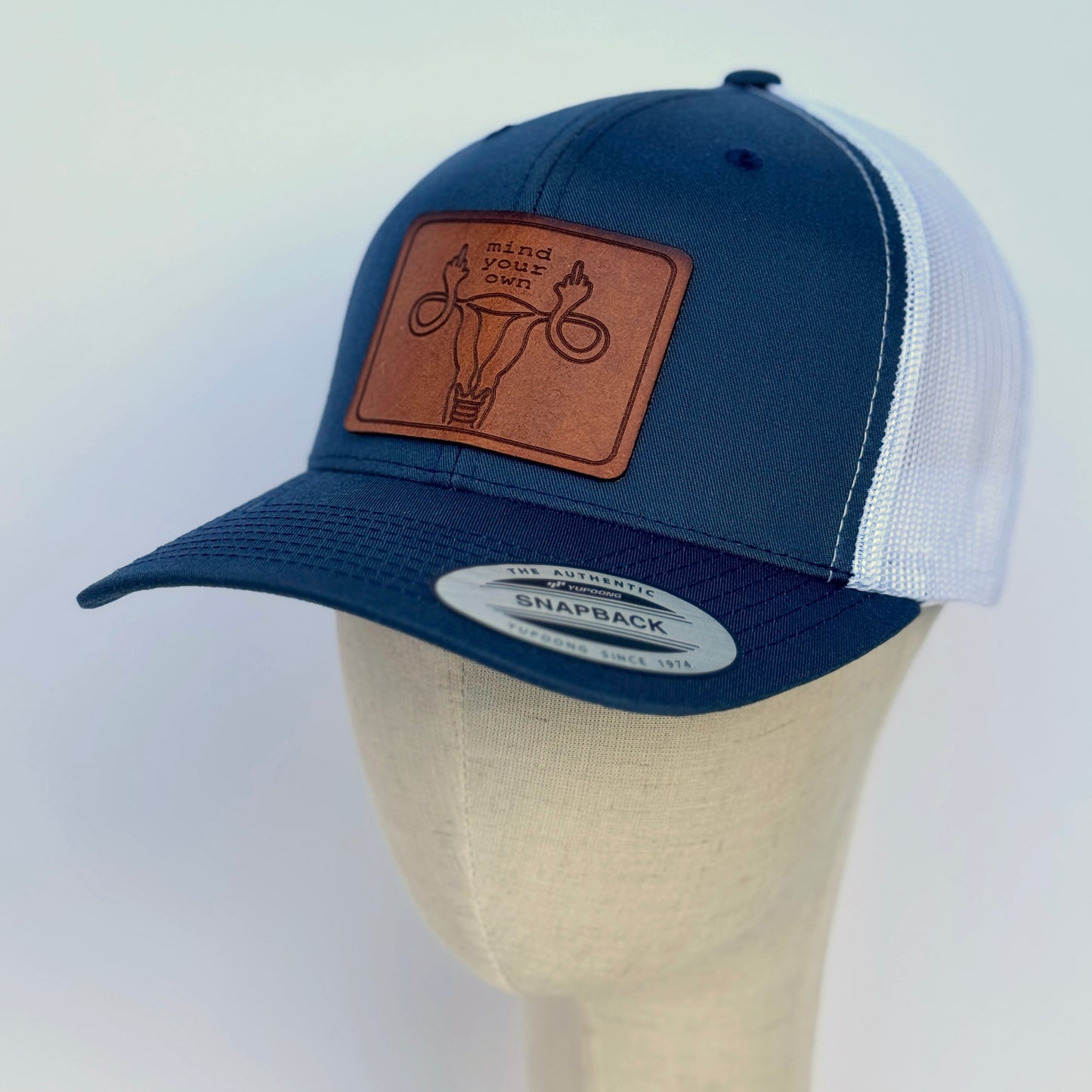 Mind Your Own Uterus | leather patch hat
