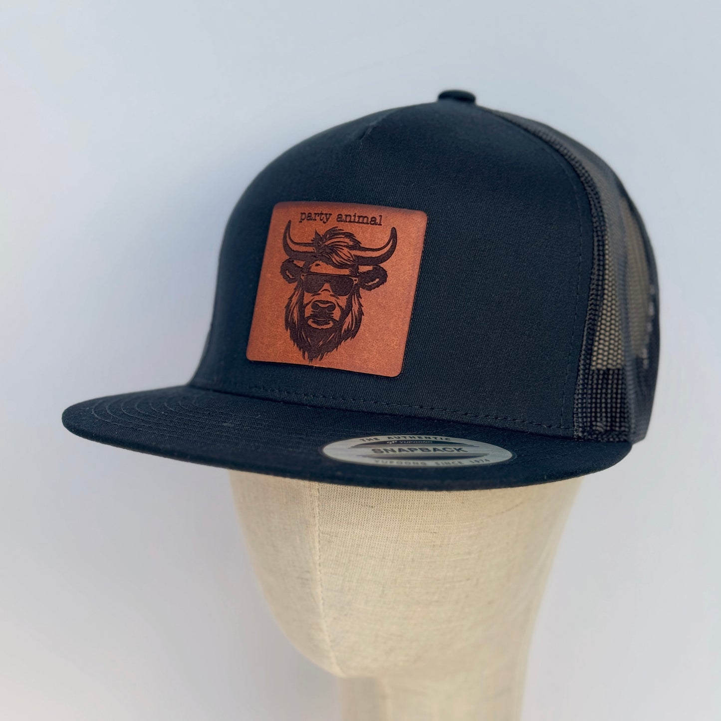 Party Animal | cool yak leather patch hat