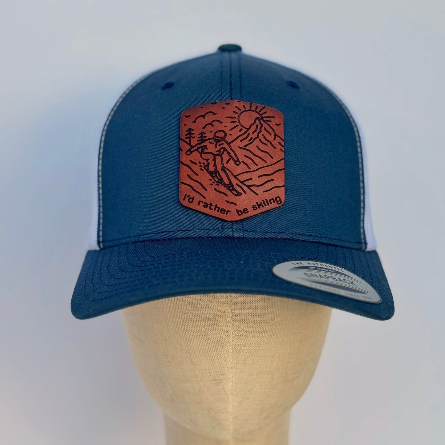 I'd Rather Be Skiing | leather patch hat