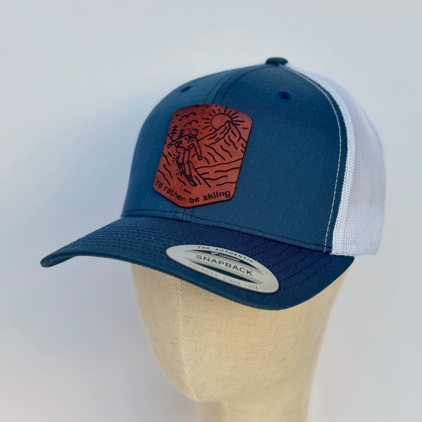 I'd Rather Be Skiing | leather patch hat