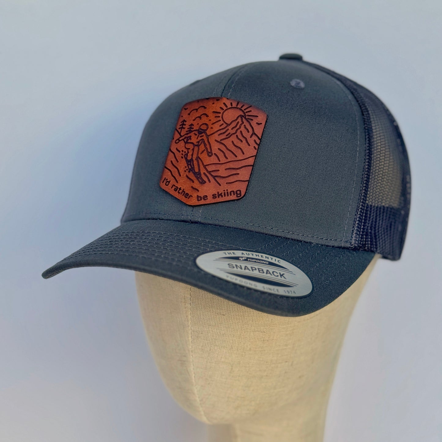 I'd Rather Be Skiing | leather patch hat