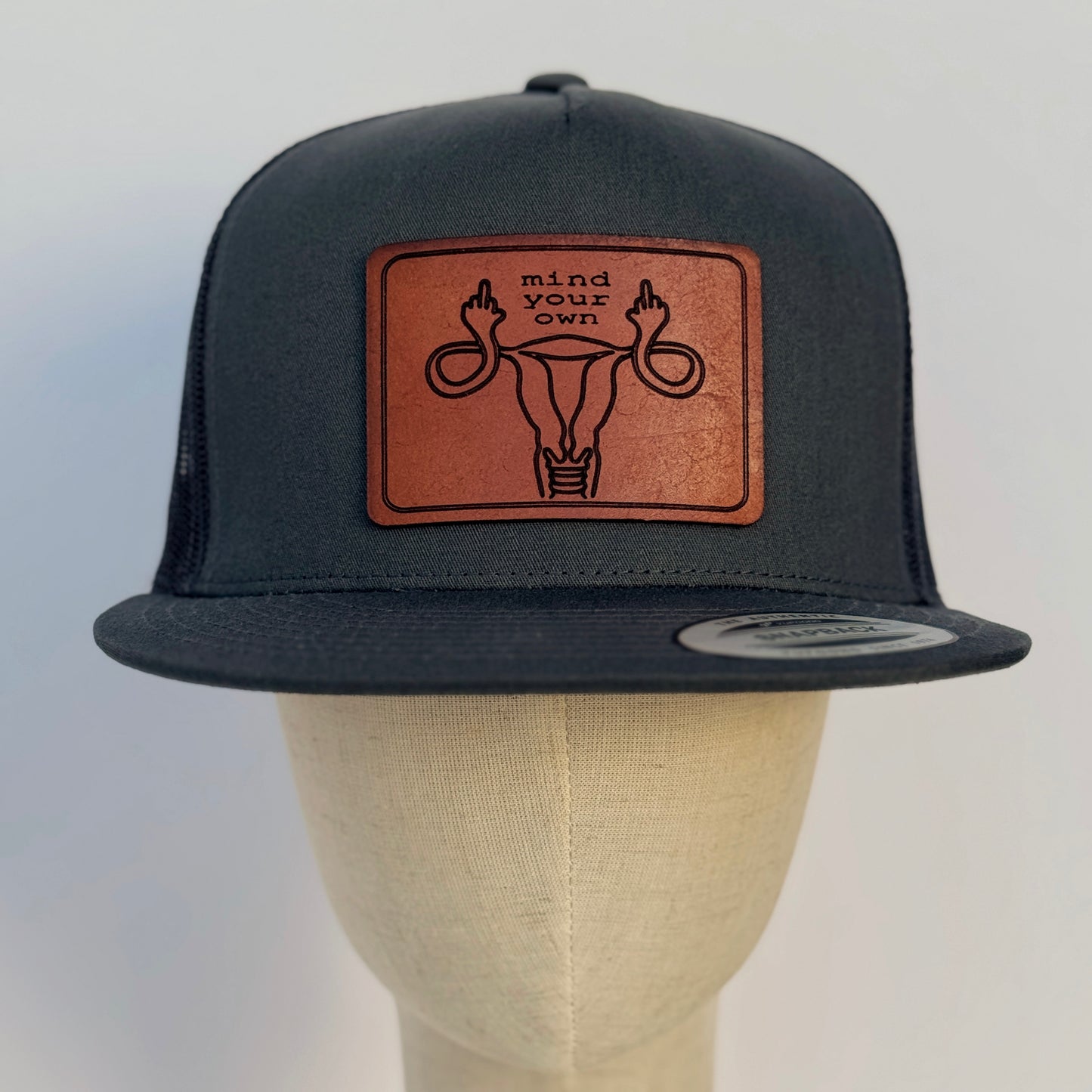 Mind Your Own Uterus | leather patch hat