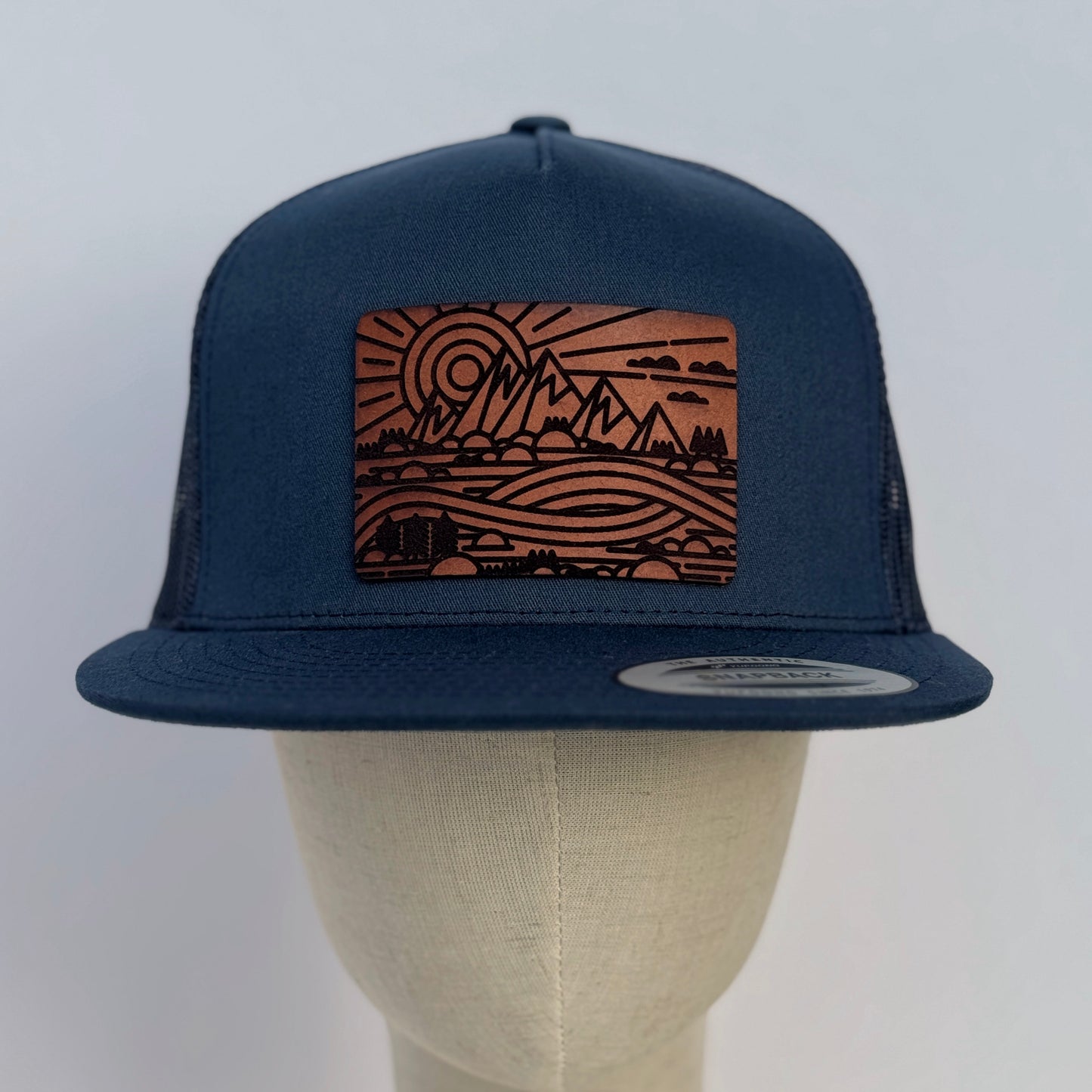 The Great Outdoors | mountain scape leather patch hat