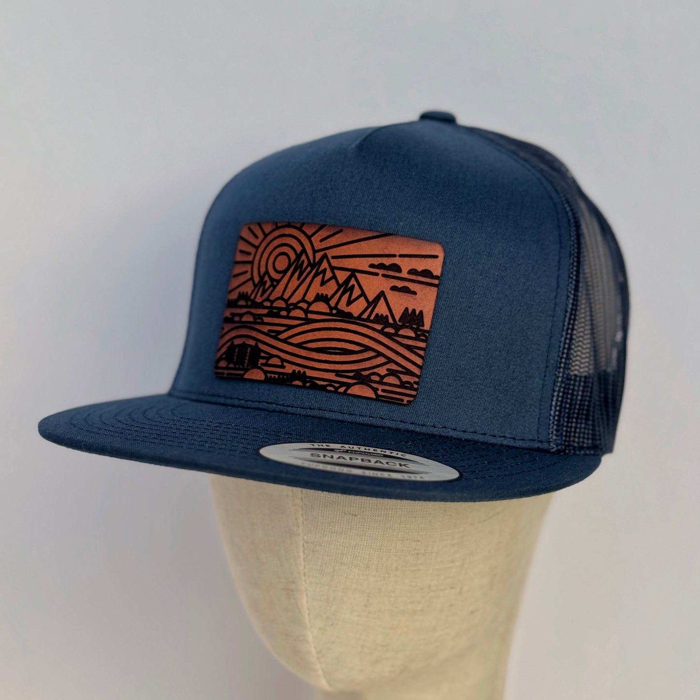 The Great Outdoors | mountain scape leather patch hat