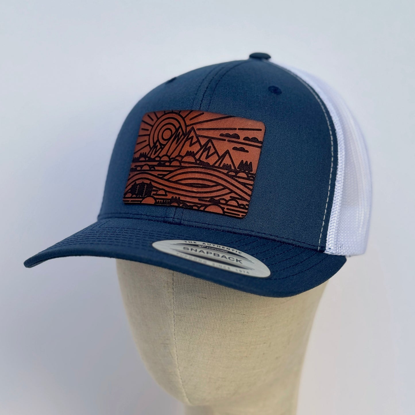 The Great Outdoors | mountain scape leather patch hat