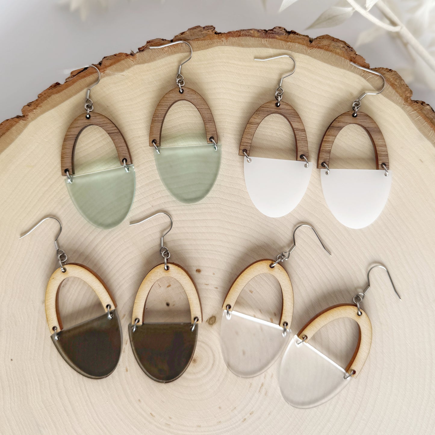 Moonlit Arches | lightweight colorful two tone dangle earrings