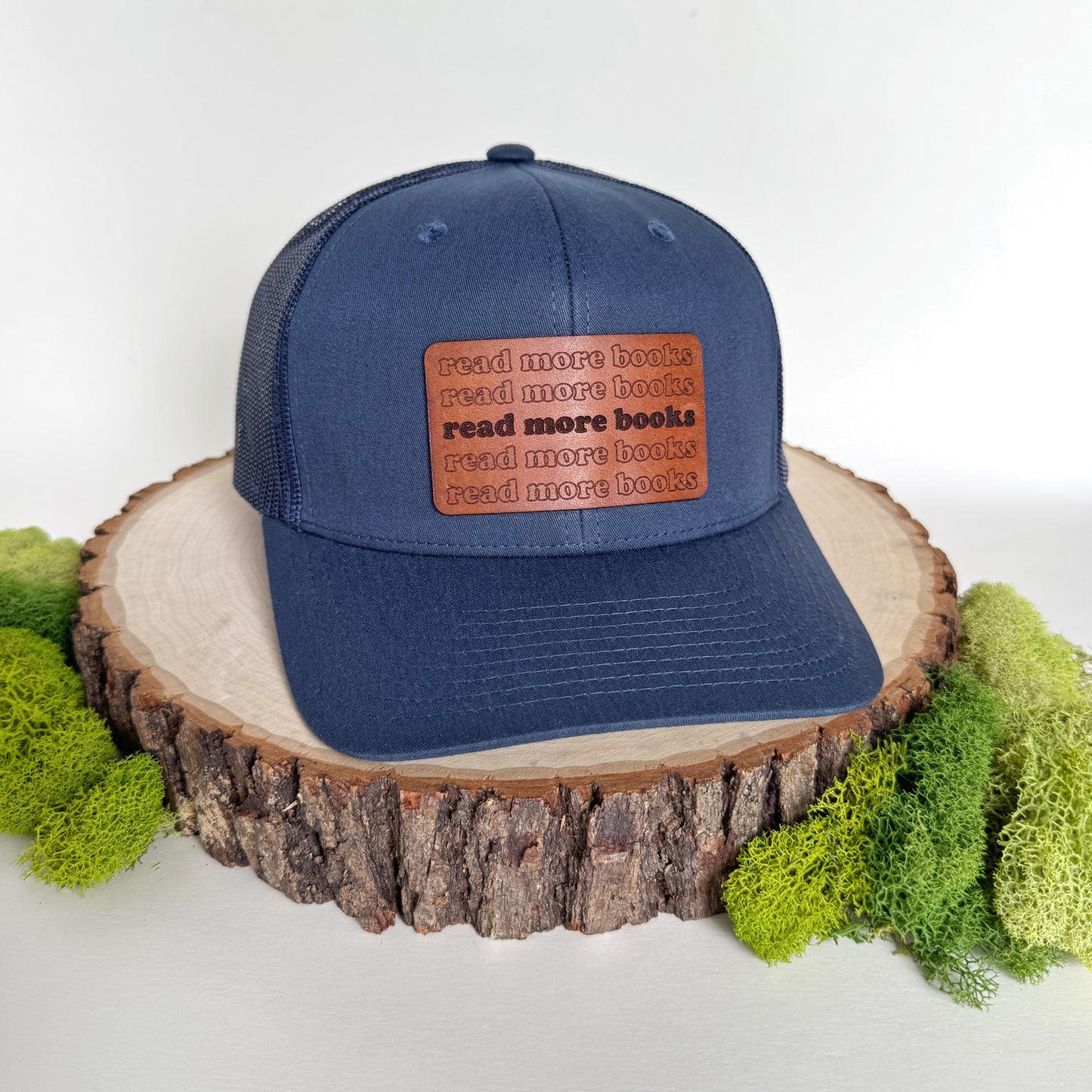 Read More Books | leather patch hat