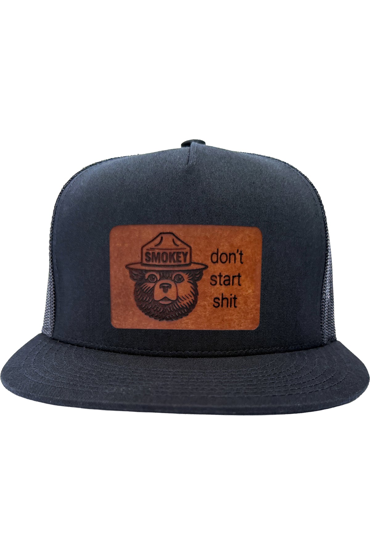 Don't Start Shit | smokey bear leather patch hat