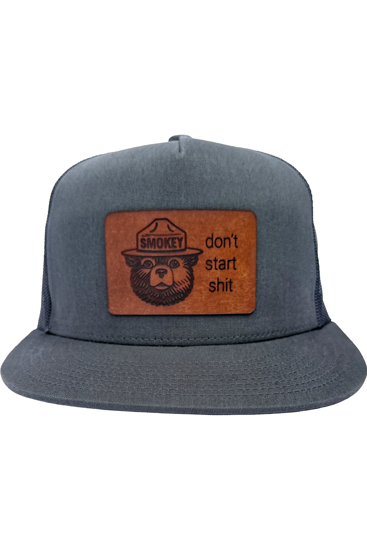 Don't Start Shit | smokey bear leather patch hat