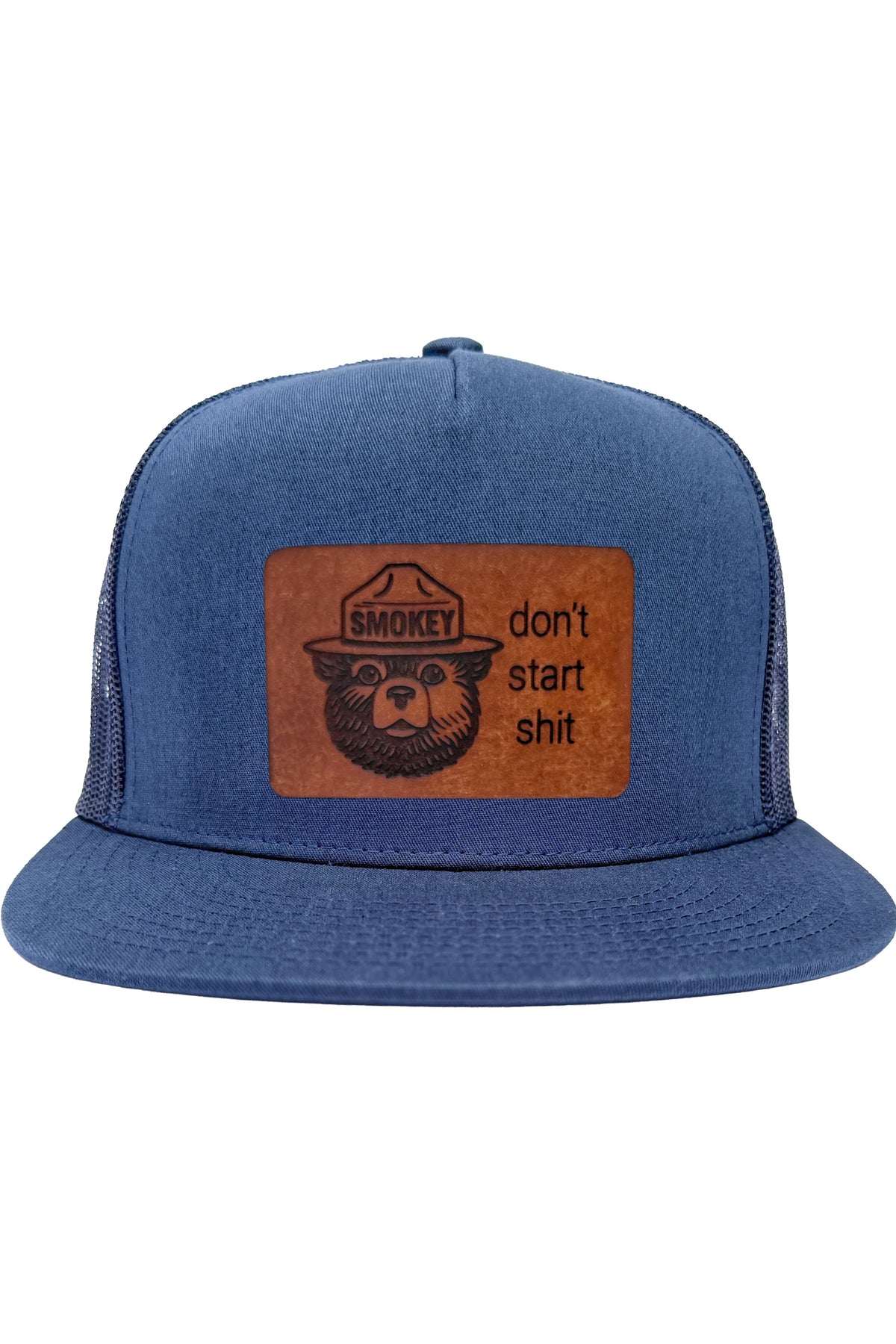 Don't Start Shit | smokey bear leather patch hat