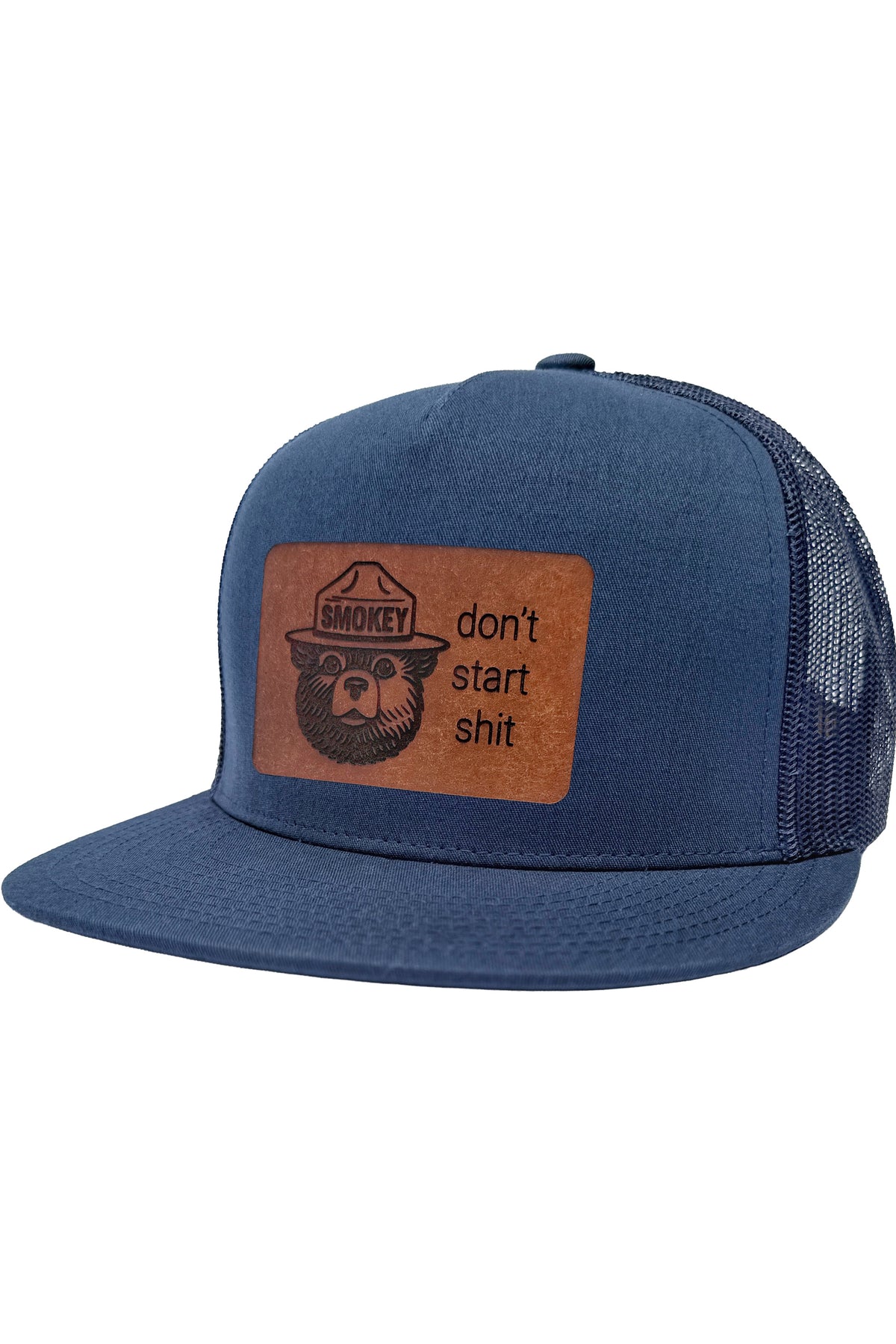 Don't Start Shit | smokey bear leather patch hat