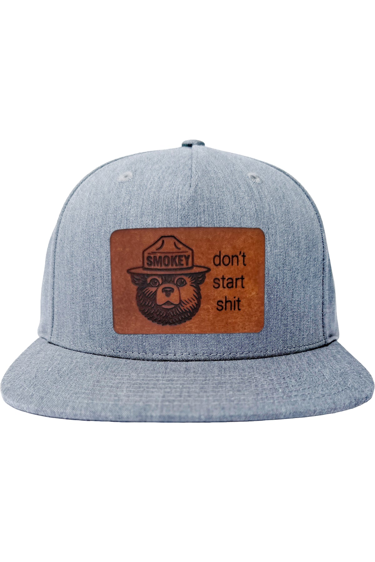 Don't Start Shit | smokey bear leather patch hat