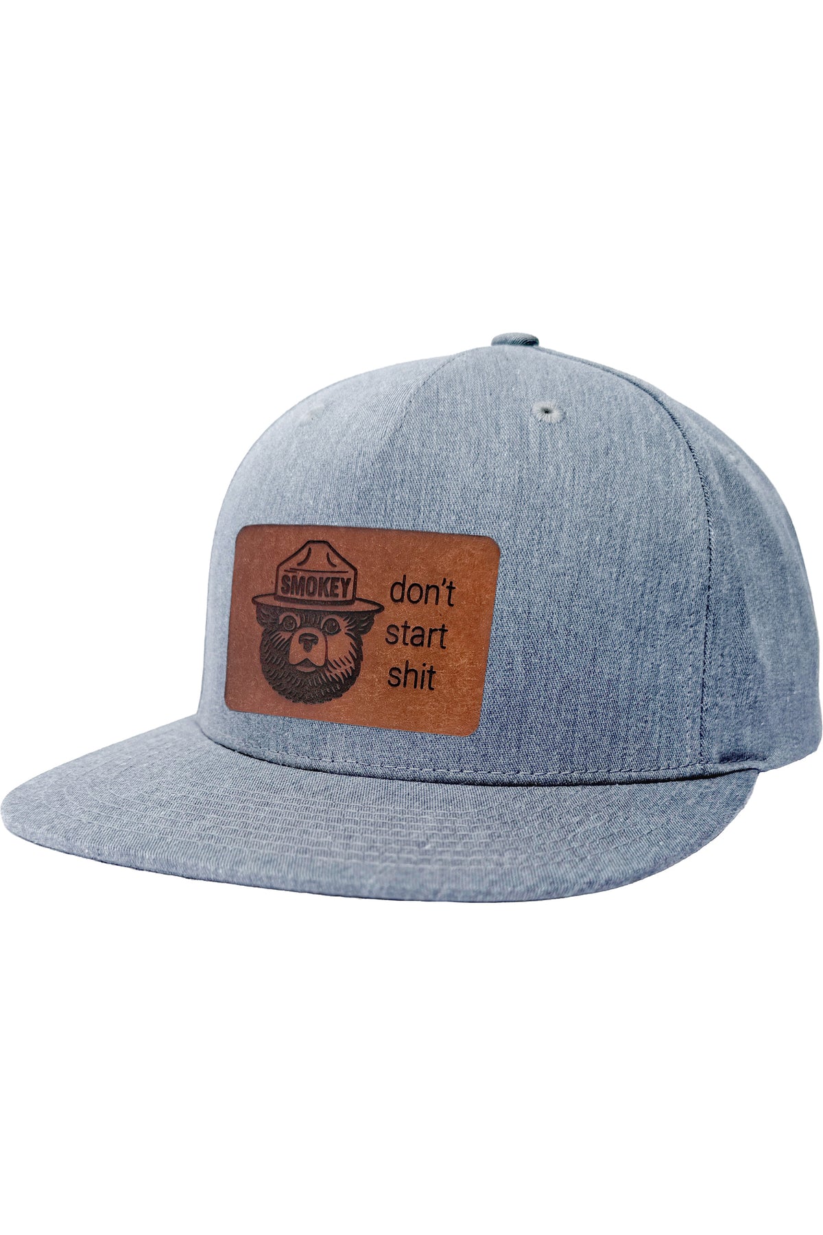 Don't Start Shit | smokey bear leather patch hat
