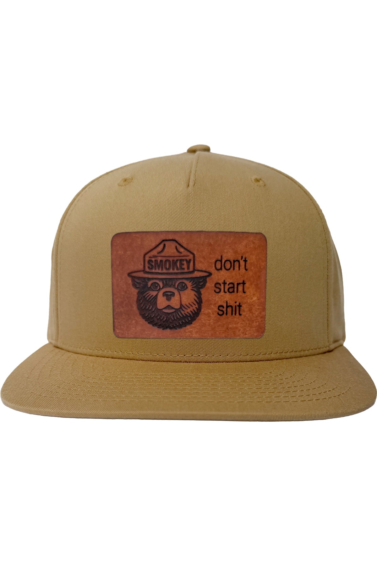 Don't Start Shit | smokey bear leather patch hat