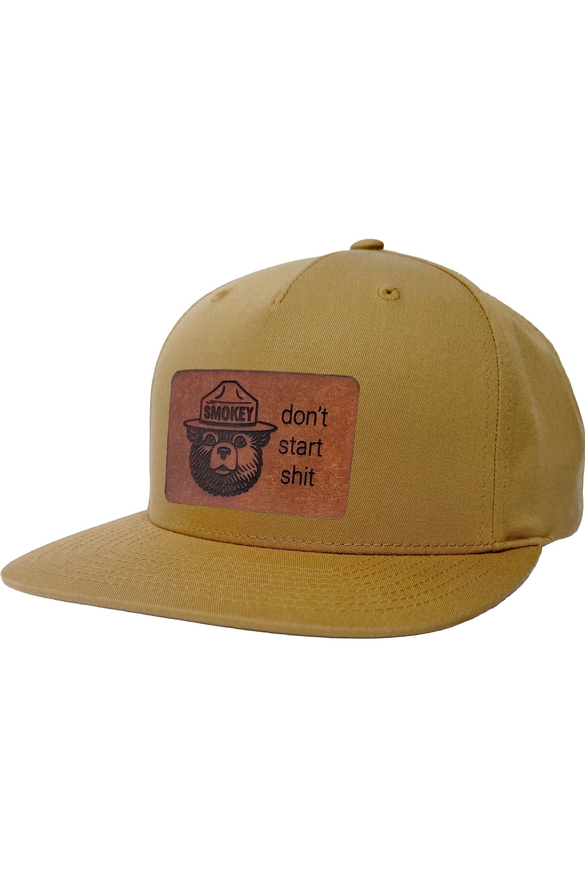 Don't Start Shit | smokey bear leather patch hat