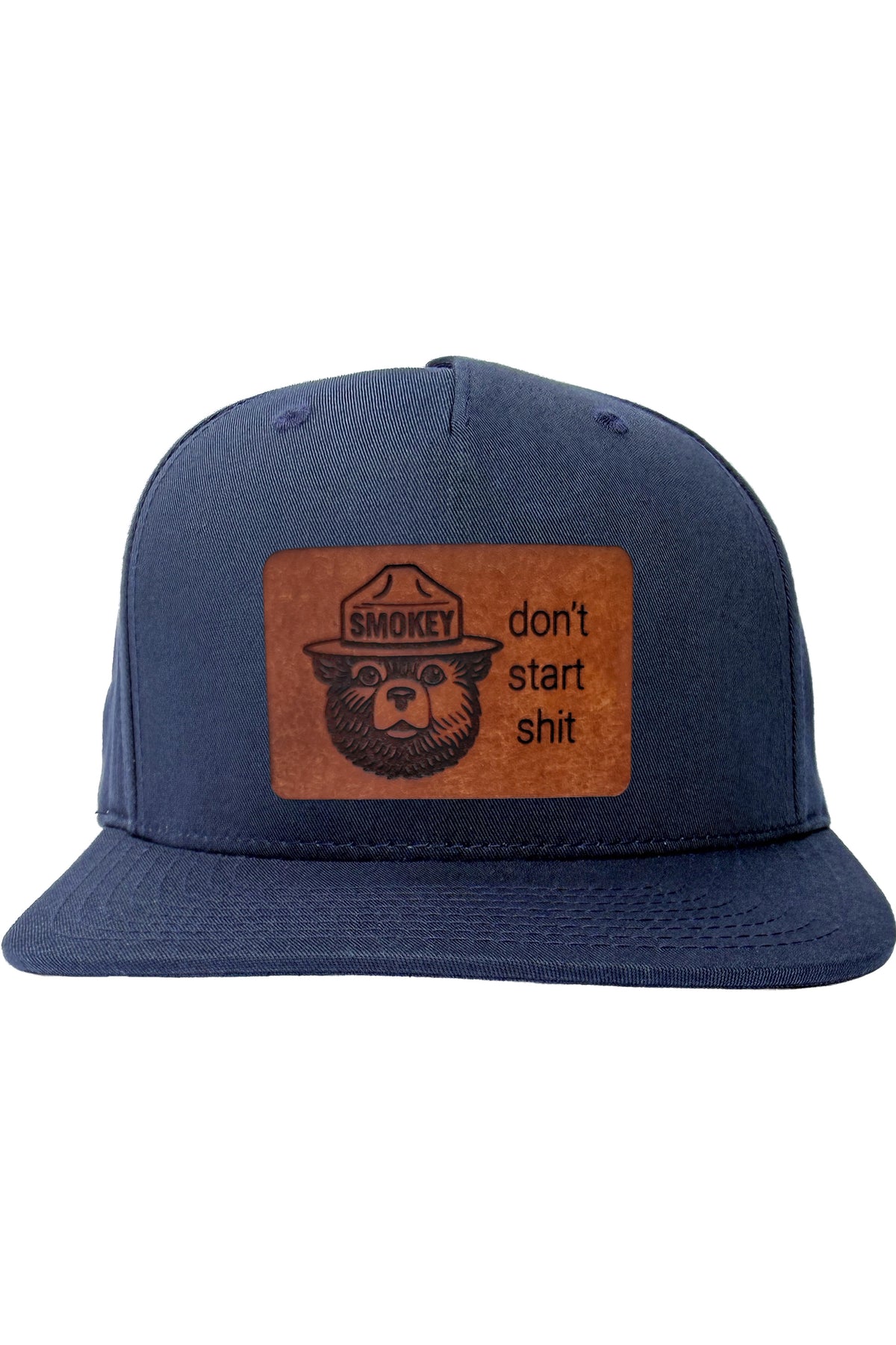 Don't Start Shit | smokey bear leather patch hat