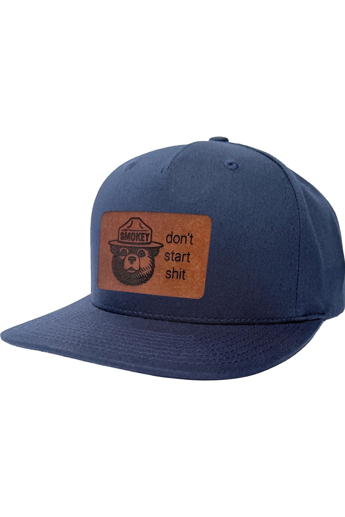 Don't Start Shit | smokey bear leather patch hat