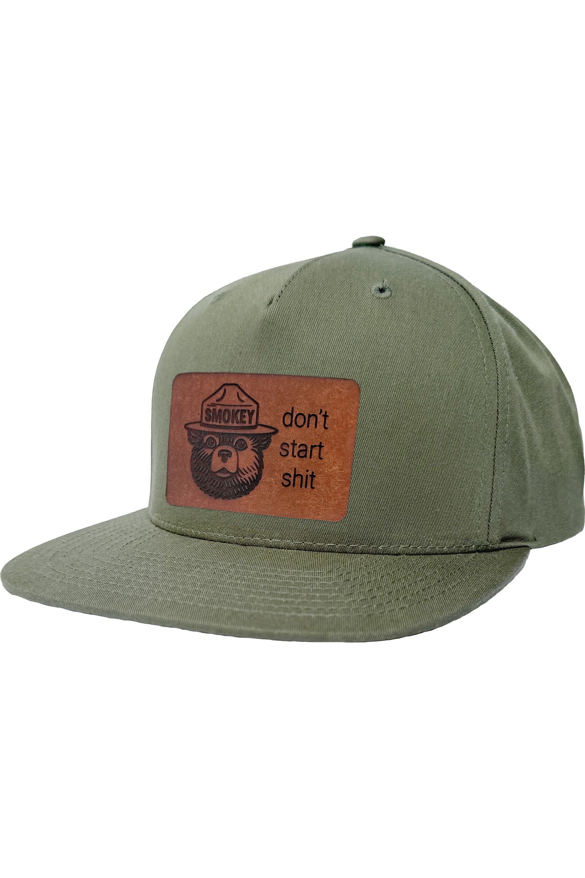 Don't Start Shit | smokey bear leather patch hat